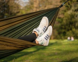 Preview wallpaper hammock, legs, sneakers, rest