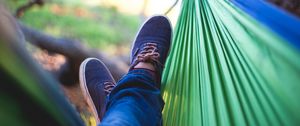 Preview wallpaper hammock, legs, sneakers