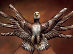 Preview wallpaper hand, art, drawing, gesturing, eagle