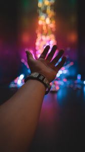 Preview wallpaper hand, bracelet, glare, night