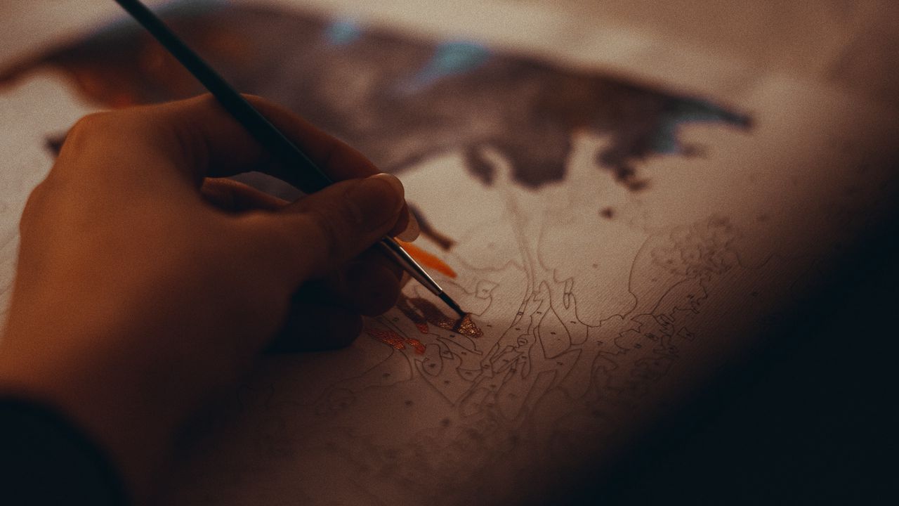 Wallpaper hand, brush, drawing, art