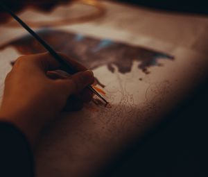 Preview wallpaper hand, brush, drawing, art