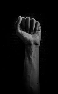 Preview wallpaper hand, bw, fist, gesture, black