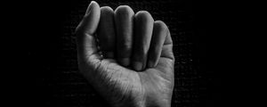 Preview wallpaper hand, bw, fist, gesture, black