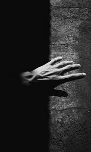 Preview wallpaper hand, bw, shadow, dark