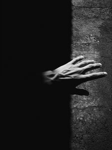 Preview wallpaper hand, bw, shadow, dark