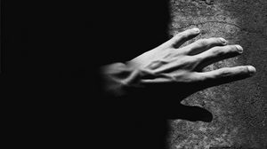 Preview wallpaper hand, bw, shadow, dark