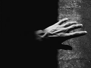 Preview wallpaper hand, bw, shadow, dark