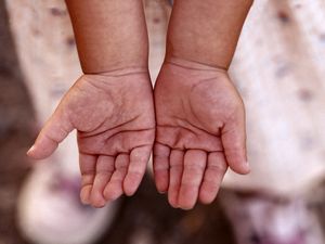 Preview wallpaper hand, child, palms, small