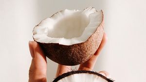 Preview wallpaper hand, coconut, fingers, exotic