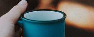 Preview wallpaper hand, cup, blue