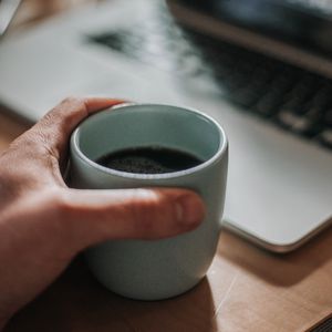 Preview wallpaper hand, cup, coffee, drink, blur