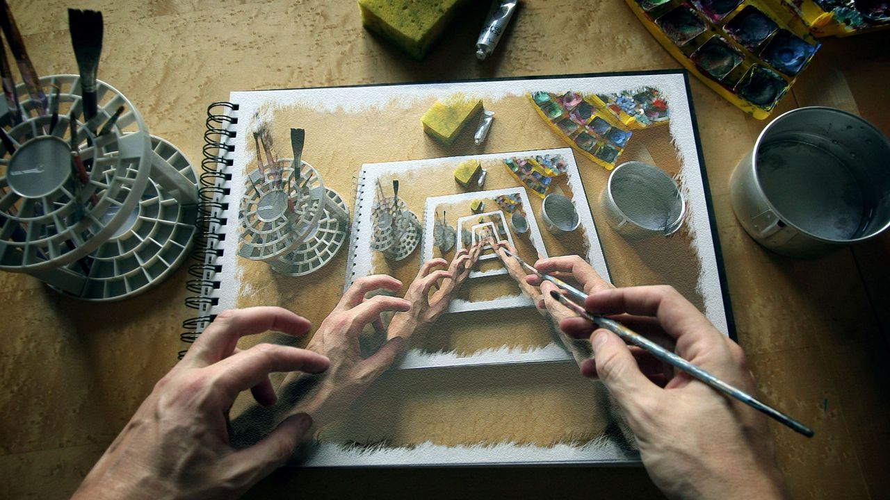 Wallpaper hand, drawing, imagination