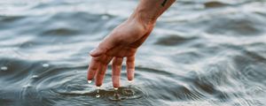 Preview wallpaper hand, drops, tattoo, water, ripples