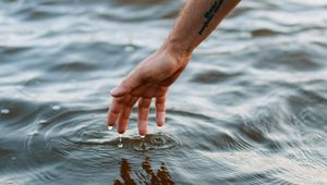 Preview wallpaper hand, drops, tattoo, water, ripples