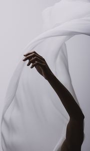 Preview wallpaper hand, fabric, minimalism, white