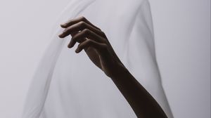Preview wallpaper hand, fabric, minimalism, white