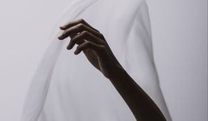 Preview wallpaper hand, fabric, minimalism, white