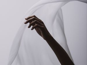 Preview wallpaper hand, fabric, minimalism, white