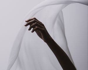 Preview wallpaper hand, fabric, minimalism, white