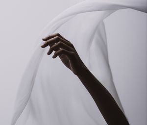 Preview wallpaper hand, fabric, minimalism, white