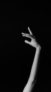 Preview wallpaper hand, fingers, bw, minimalism