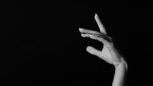 Preview wallpaper hand, fingers, bw, minimalism