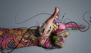 Preview wallpaper hand, fingers, imagination, shot, paint