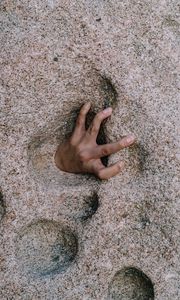 Preview wallpaper hand, fingers rock, stone