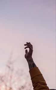 Preview wallpaper hand, fingers, tattoo, sky