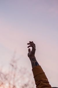 Preview wallpaper hand, fingers, tattoo, sky