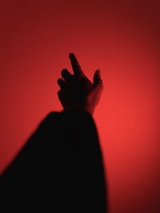 Preview wallpaper hand, fingers, touch, red, dark