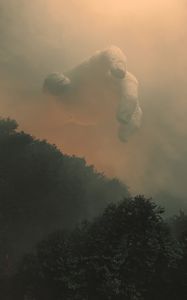 Preview wallpaper hand, fog, forest, dark, art