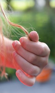 Preview wallpaper hand, hair, fingers, girl