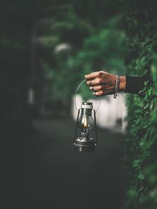 Preview wallpaper hand, lantern, fire, lighting