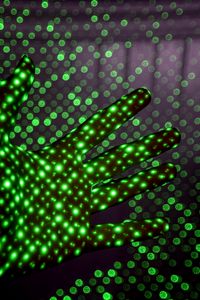 Preview wallpaper hand, light, green, circles