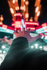 Preview wallpaper hand, light, lights, neon, glare