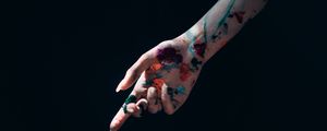 Preview wallpaper hand, paint, stains, fingers