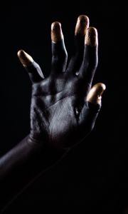 Preview wallpaper hand, palm, fingers, paint, dark