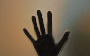 Preview wallpaper hand, palm, imprint, glass