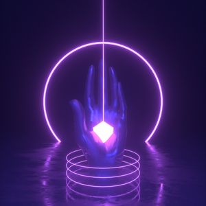 Preview wallpaper hand, palm, neon, glow, art