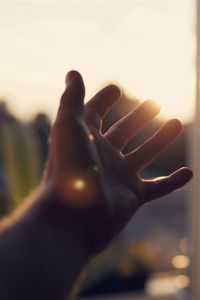 Preview wallpaper hand, palm, window, light, rays