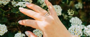 Preview wallpaper hand, ring, flowers, bloom