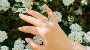 Preview wallpaper hand, ring, flowers, bloom