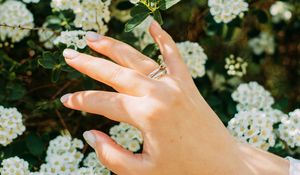 Preview wallpaper hand, ring, flowers, bloom