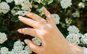 Preview wallpaper hand, ring, flowers, bloom