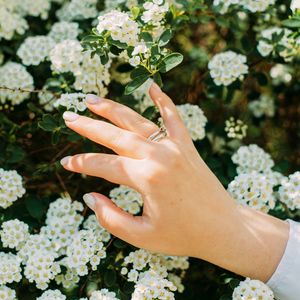 Preview wallpaper hand, ring, flowers, bloom