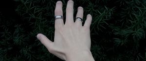 Preview wallpaper hand, rings, plant