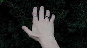 Preview wallpaper hand, rings, plant