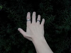 Preview wallpaper hand, rings, plant